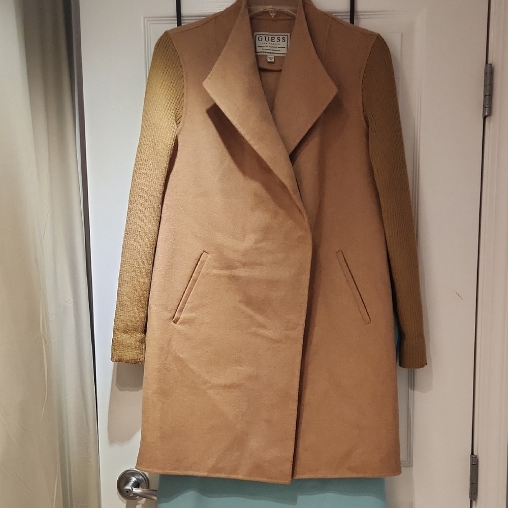 Guess Women's Tan Wool Blend Coat
